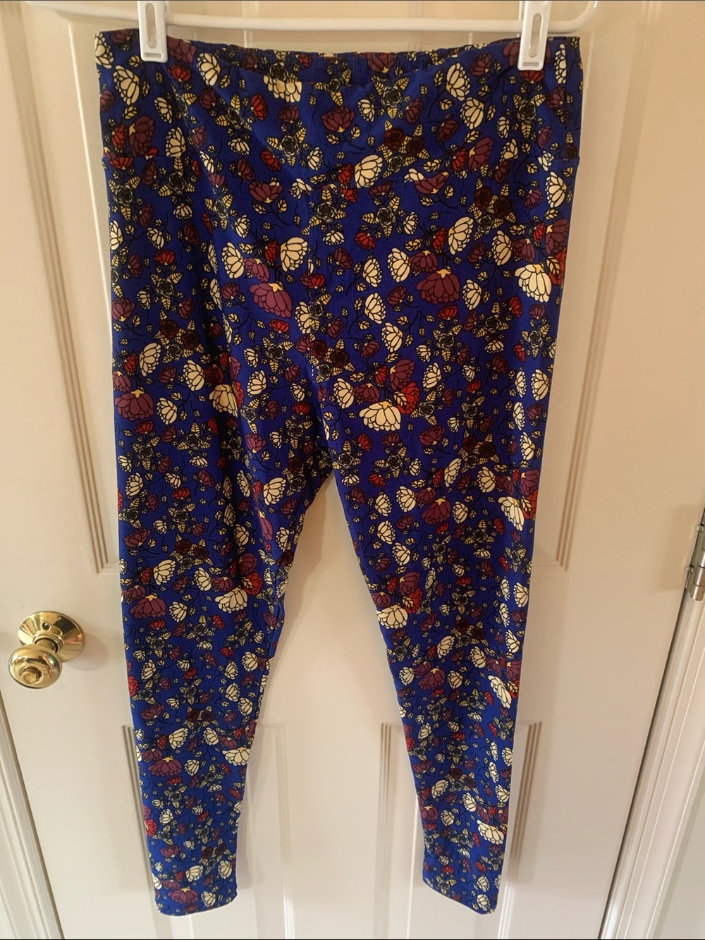 LuLaRoe Blue Floral Print Leggings